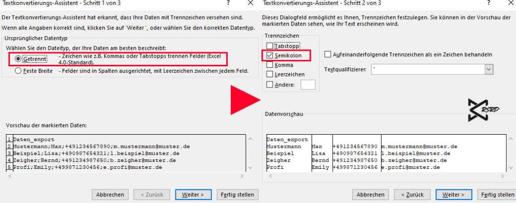 5 Excel Tipps Text in Spalten 02 Anwenden